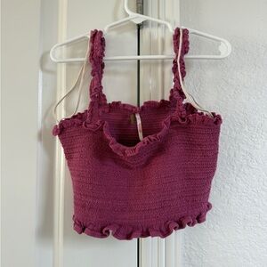Free People Ruffle Crop Top Womens Size Small